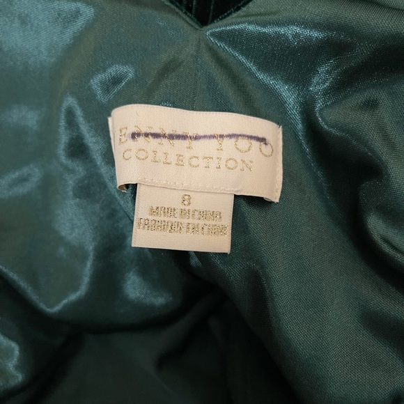 New Bhldn x Jenny Yoo Andi Velvet Wrap Dress Emerald Green - Picture 6 of 6